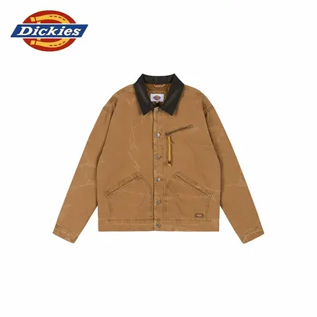 Dickies25秋冬新款宽松休闲帆布夹棉IKE夹克棉服 PU拼接领口 男女图片