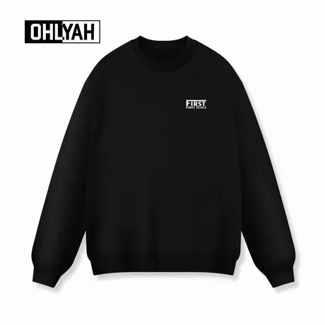 Ohlyah品牌简约字母印花圆领卫衣男女款学生休闲纯棉百搭打底长袖商品大图