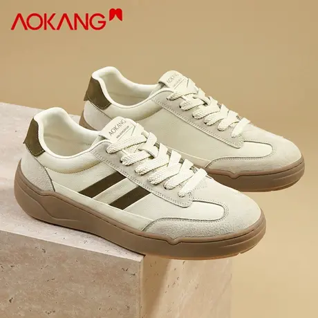 奥康德训鞋男2026新款春季复古休闲百搭板鞋厚底耐磨运动小白鞋子图片