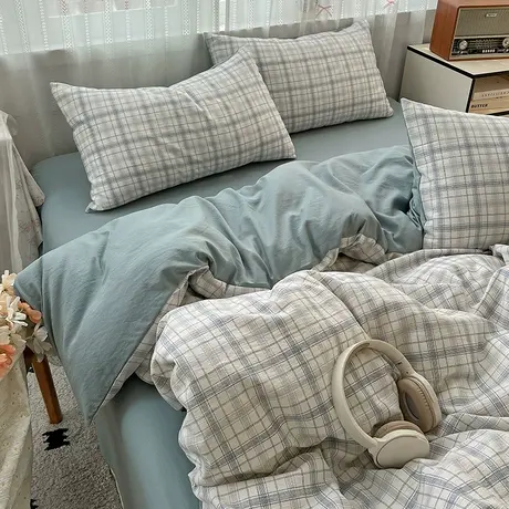 北极绒新款母婴级亚麻床上四件套床单被套床笠裸睡超柔亲肤床品商品大图