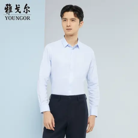 雅戈尔奥莱 商场同款男士长袖衬衫秋季新款官方商务休闲免烫衬衫商品大图