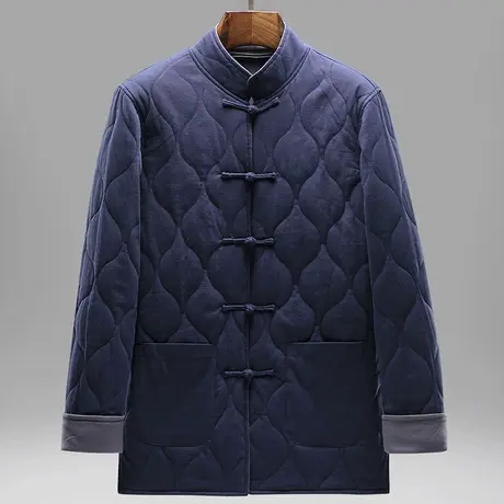 唐装男棉袄中国风男装冬季男士中式棉服外套棉麻加厚棉衣双面穿图片