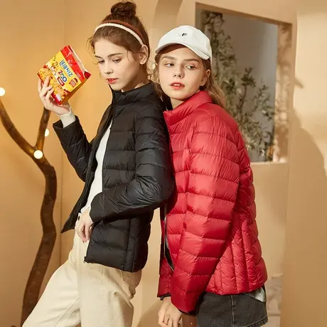 唐狮轻薄羽绒服女秋冬新款连帽羽绒服轻便时尚立领小个子图片
