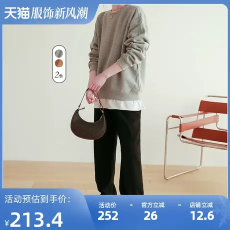 嘉茱莉2023年秋冬新款加绒卫衣女潮ins时尚小个子加厚上衣女小众图片