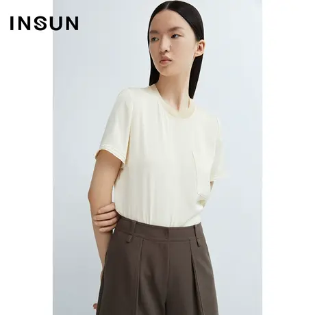 INSUN恩裳春季口袋百搭抗菌T恤图片