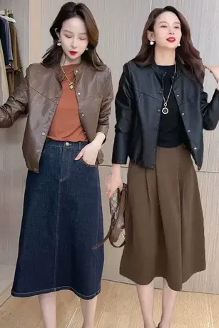 网红皮衣外套女2023新款韩版时尚休闲小个子外套短款春秋皮夹克潮图片