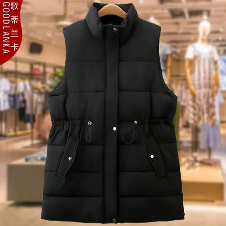 特大码妈妈秋冬外穿羽绒棉马甲女2023新款中长款宽松保暖棉服外套图片