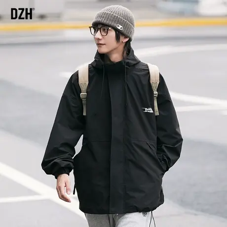 男士工装冲锋衣男外套春秋款连帽夹克2023年新款情侣装户外登山服商品大图