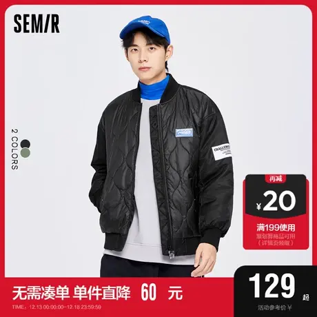 森马棉服男oversize印花薄款2022年冬季新款休闲无性别飞行员茄克图片