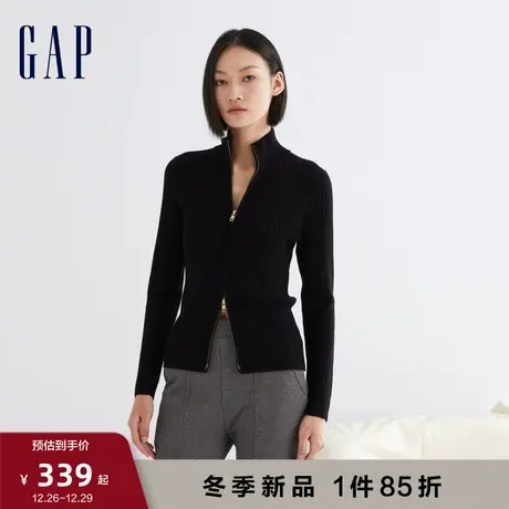 【断码优惠】Gap女装早春罗纹半高领针织毛衣宽松休闲上衣836390图片