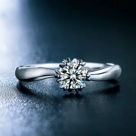 【天鹅湖系列戒托】珂兰 18K金戒托空托结婚钻托单钻六爪50分钻戒商品大图