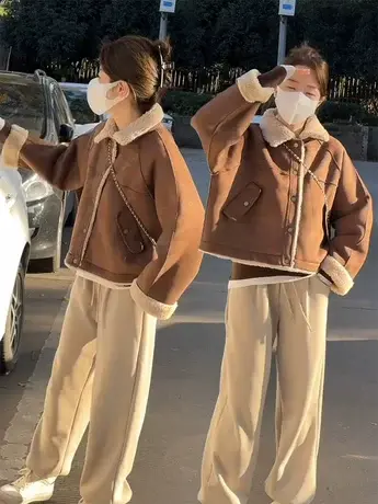 羊羔毛外套女羊羔绒加绒2023秋冬季新款爆款高级感超好看今年流行商品大图