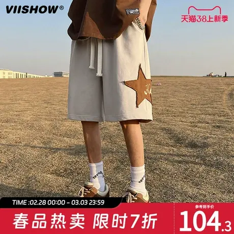 VIISHOW短裤男夏季新款宽松美式五分裤子青少年潮流休闲运动中裤商品大图