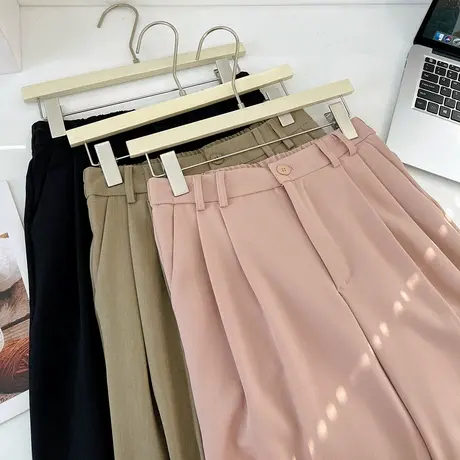 享永子【文艺罗马】垂感九分卷边西裤春夏气质休闲西装裤高腰显瘦商品大图