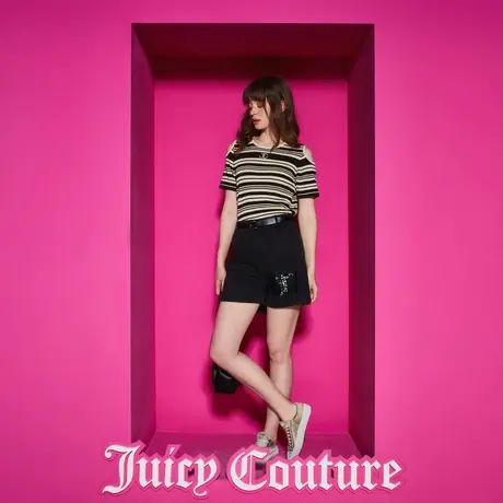 Juicy Couture橘滋新款低调百搭经典珠片绣女牛仔短裤商品大图