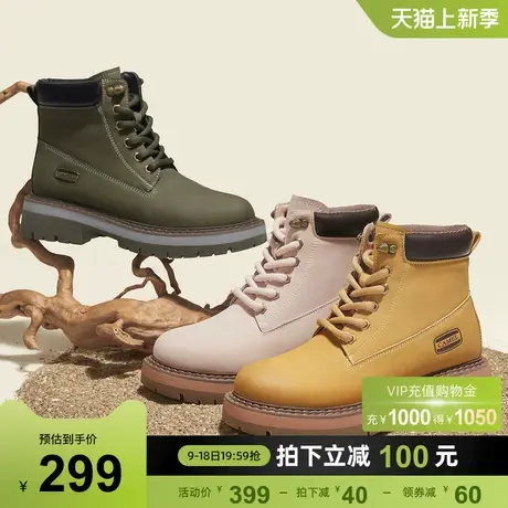 骆驼女鞋2023冬季新款大黄靴街头复古百搭工装马丁靴女商品大图