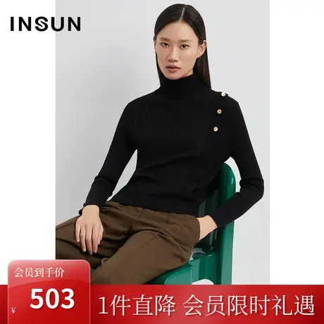 恩裳2022冬美利奴羊毛舒适宽坑条设计显瘦百搭毛织衫商品大图