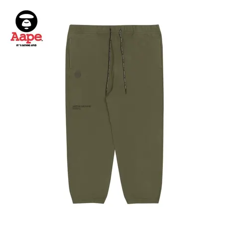 Aape旗舰店男装秋冬猿颜字母刺绣纯色束脚休闲长裤6781XXH商品大图