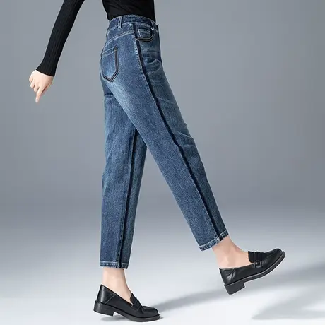 九分牛仔裤女春秋哈伦裤2023年新款老爹萝卜裤秋季女裤宽松裤子女商品大图