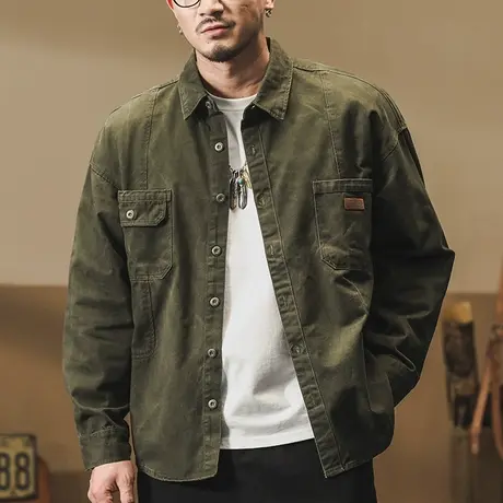 休闲衬衫长袖百搭春秋季男士外套潮流衬衣外套外套男春秋图片