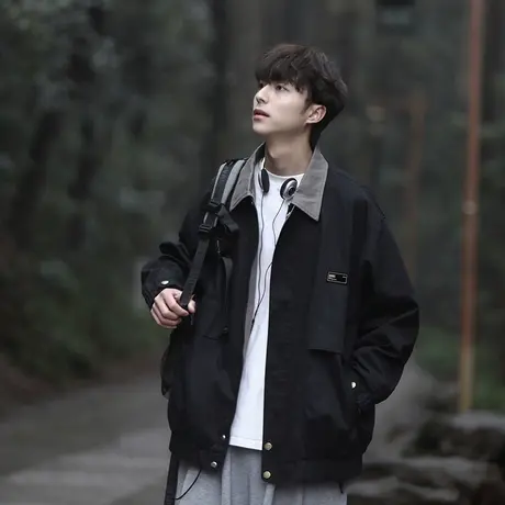 cityboy日系猎装夹克外套男oversize潮牌黑色工装棒球服薄款春秋图片