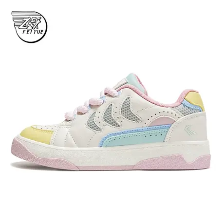 feiyue/飞跃休闲鞋女2024秋季款低帮透气运动鞋时尚拼色板鞋053商品大图