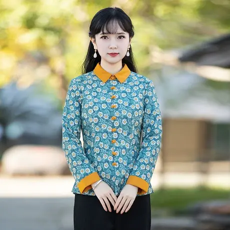 筠雅过年唐装加厚旗袍小棉袄冬季2022年新款改良茶服外套中式女装商品大图