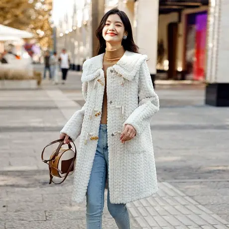 时尚气质长款皮草外套冬季新款淑女温柔显瘦通勤百搭上衣商品大图