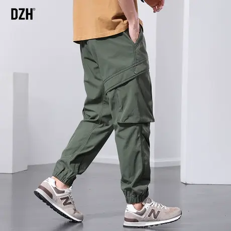 男士军绿色工装裤男潮牌春夏裤子宽松2023新款束脚休闲裤百搭男裤商品大图