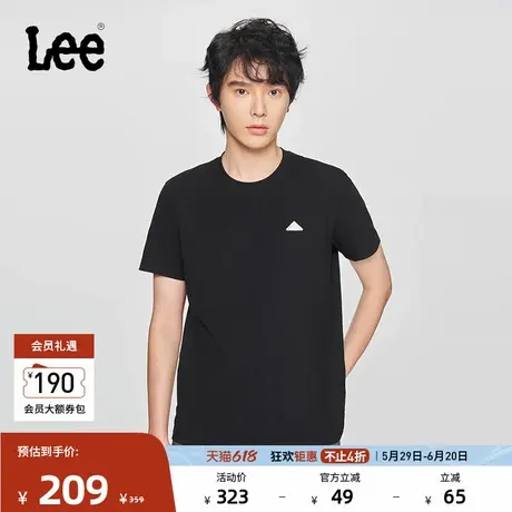 Lee商场同款25春夏新品标准版圆领三角Logo男短袖T恤LMT010014K99商品大图