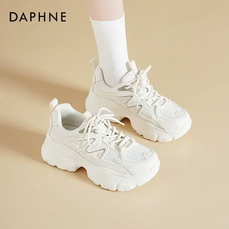 达芙妮厚底老爹鞋女夏薄款2025新款休闲运动鞋网面透气小白鞋子女商品大图
