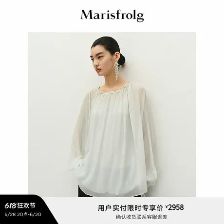【精简衣橱】Marisfrolg玛丝菲尔2025夏新款轻盈薄纱廓形衬衫上衣图片