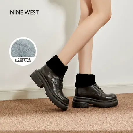 【今日11点 限量秒杀】Nine West/玖熙厚底短靴女加绒雪地靴棉鞋商品大图