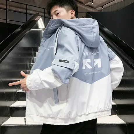 男士外套韩版潮流秋冬季夹克帅气百搭秋冬款上衣服青少年加绒褂子商品大图