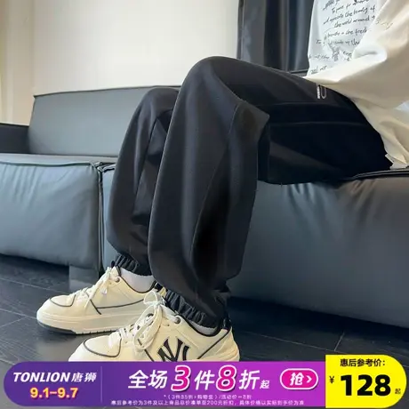 唐狮秋冬新款男休闲长裤宽松运动卫裤束脚裤简约直筒裤子百搭潮W商品大图