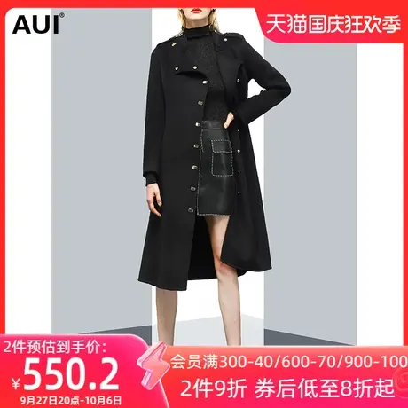 帅气女神范黑色气质毛呢外套女秋2023新款欧美风宽松高端呢子外套图片