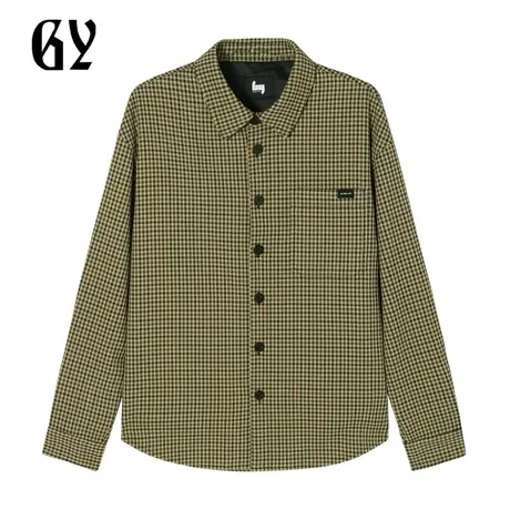 雅戈尔奥莱 GY男装男士秋冬时尚格纹长袖外套韩版休闲翻领夹克商品大图