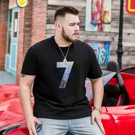 胖哥哥冰丝男t恤夏季新款短袖大码宽松青少年胖子体恤衫加肥加大图片