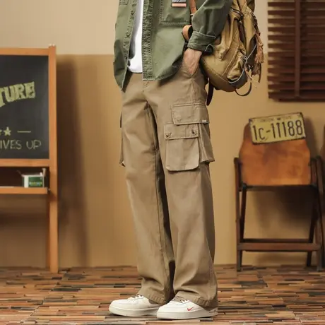 潮流男裤秋冬季男大码直筒工装裤男士上档次裤子时尚宽松休闲裤商品大图