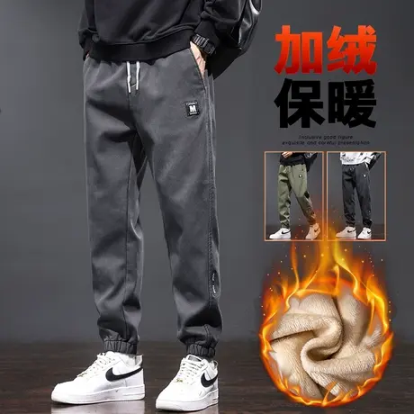 冬季男款加绒加厚美式工装秋冬款束脚保暖休闲裤子2024年新款冬裤商品大图