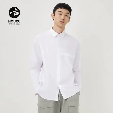 【衬衫清仓集合】后序白衬衫男宽松长袖休闲痞帅不规则长袖衬衣商品大图