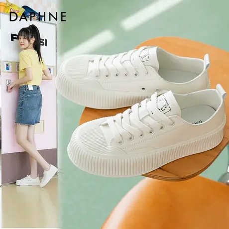 达芙妮奥特莱斯折扣官网小白鞋女鞋2022春季新款百搭轻便帆布鞋女商品大图