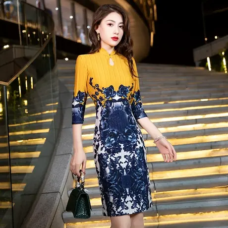 旗袍小礼服晚礼服女法式宴会洋装名媛高端平时可穿包臀气质连衣裙商品大图