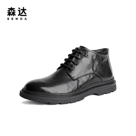 森达奥莱英伦切尔西靴男2023冬新商场同款布洛克休闲短靴1LA01DD3图片