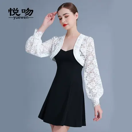 灯笼袖防晒小披肩女夏百搭薄短外套蕾丝开衫长袖坎肩裙子外搭短款商品大图