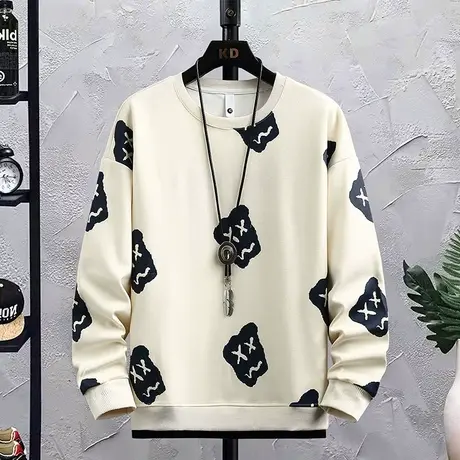 卫衣男士秋季潮牌宽松圆领长袖t恤青少年学生新款打底衫休闲上衣商品大图