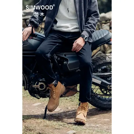 Simwood简木男装【CT03舒适锥形】13盎司莱卡低弹水洗做旧牛仔裤商品大图