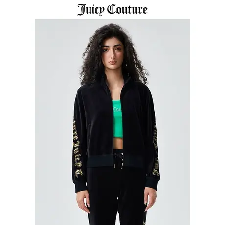 Juicy Couture橘滋外套女2023春季新款运动潮流立领天鹅绒夹克女商品大图