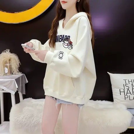 减10】设计感连帽卫衣外套女2023新款早秋洋气减龄宽松设计感上衣图片