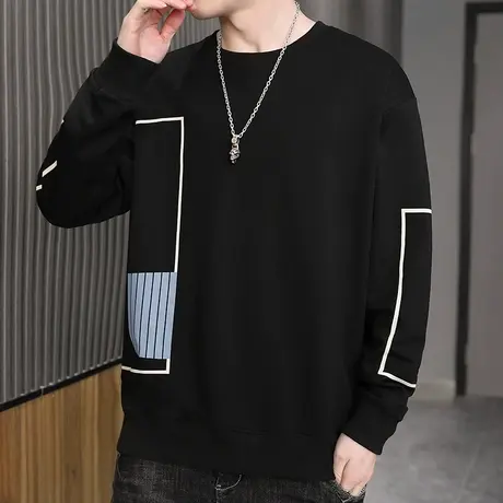 男士长袖t恤潮流宽松潮牌ins小衫2021年新款体恤春秋季上衣服卫衣商品大图